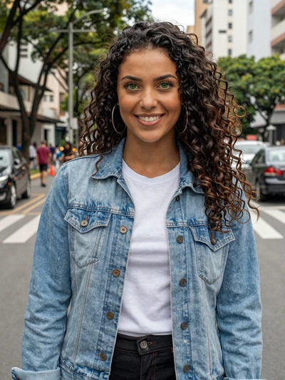 Fernanda, 25-year-old verified Brazilian woman on a São Paulo avenue
