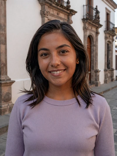 Sofía, 31-year-old verified Peruvian woman on a colonial Arequipa street