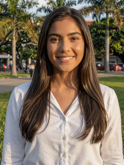 Mariana, 27-year-old verified Colombian woman smiling in a Medellín park