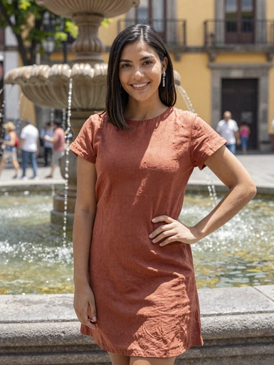 Gabriela, 31-year-old verified Mexican woman near a fountain in Mexico City
